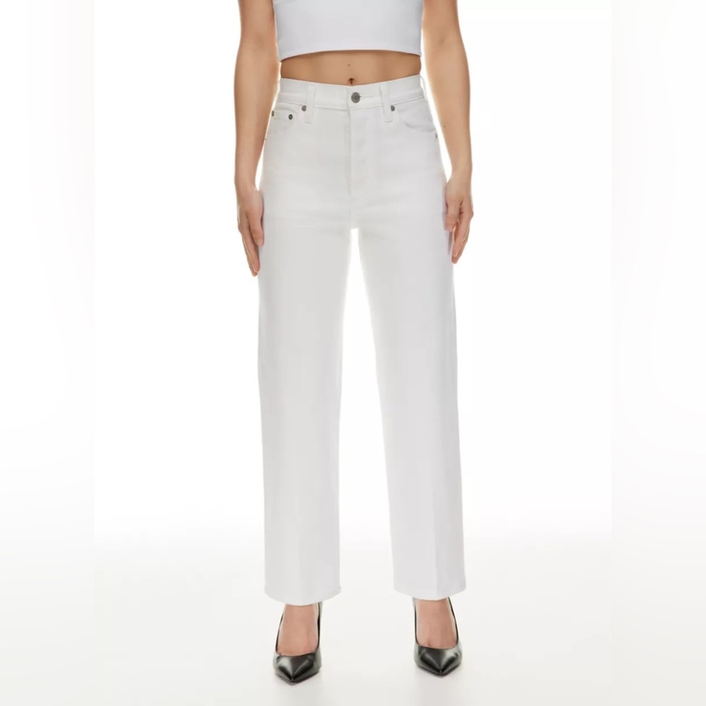 Denim Forum The Arlo High Rise Straight 28L Waist 25 White